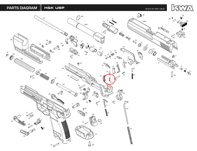 KWA - USP/HK45 - Replacement Parts